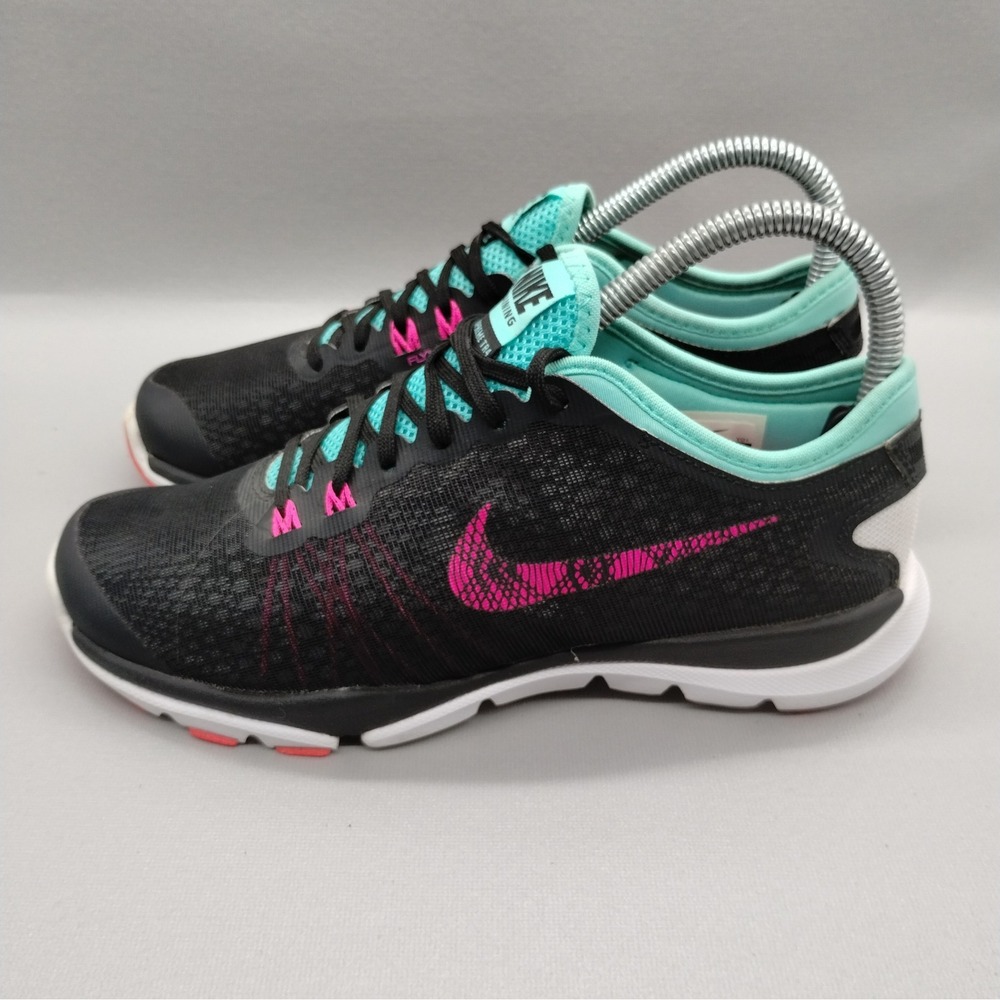 Nike Flex Supreme TR 4 Womens‎ Training Shoes Black Pink Teal 831571-008 Size 6